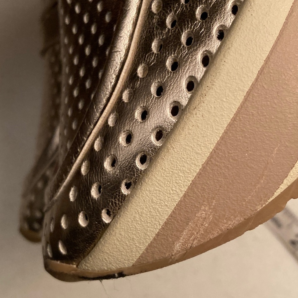 Dolce Vita Gold Perforated Loafers - Picture 9 of 9